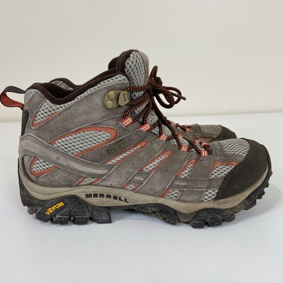 MERRELL Moab 3 Mid Waterproof Hiking Boot Womens Sz 8.5 - Picture 2 of 10